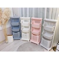SỌT NHỰA ĐỰNG ĐỒ 3 tầng cao cấp có bánh xe di chuyển để đồ cho bé, đồ nhà bếp, đồ máy giặt