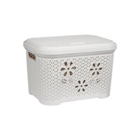 Sọt nhựa đựng quần áo, đồ dùng 3 Hoa VN size nhỏ có nắp đậy [BH: NONE] 1l1d7