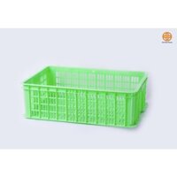 Sọt nhựa rỗng lùn 4t hở để rau hoa quả rổ đựng siêu thị công nghiệp khay 61x42x19