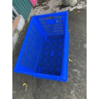 Sọt nhựa sóng hở chở hàng, kích thước: kích thước: 780x500x430mm có 5 bánh xe rổ nhựa công nhiệp cho Shipper