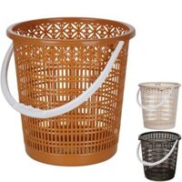 Sọt rác tròn nhựa VIỆT NHẬT 5147 - Có quai, họa tiết hoa đồng tiền