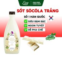 Sốt Socola Trắng POMONA White Chocolate Sauce Nguyên Liệu Pha Chế Hàn Quốc Chai 2kg