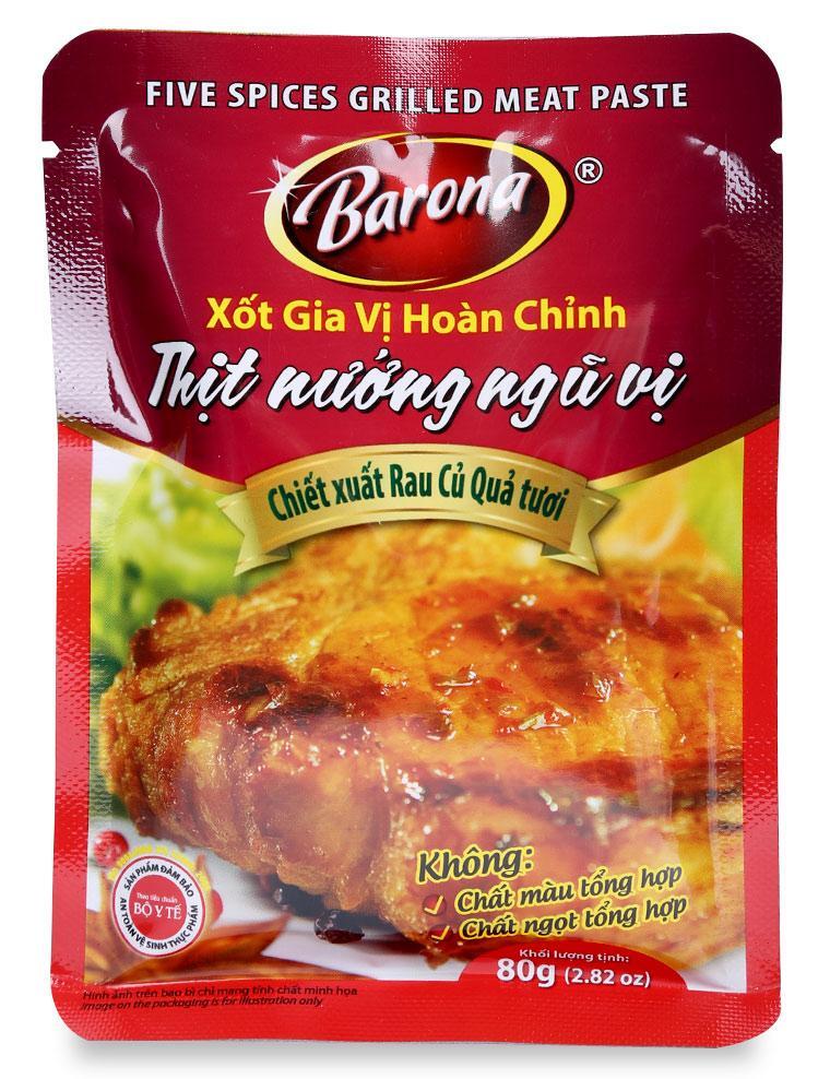 Sốt ướp thịt nướng ngũ vị Barona gói 80g