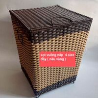 SỌT VUÔNG ĐỰNG QUẦN ÁO NHỰA GIẢ MÂY ĐAN THỦ CÔNG