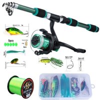 Sougayilang Bộ cuộn cần câu có thể thu vào 1,8m Tay cầm EVA Sợi thủy tinh có thể thu vào Bộ câu cá 6 phần Bộ câu cá trọn bộ Dây câu mồi Dễ dàng mang theo