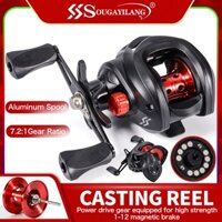 Sougayilang Super Baitcasting Reel 7.2: 1 Tỷ Lệ Bánh Răng Kéo Công Suất 200kg CNC Nhôm Ống Câu Cá Bánh Xe