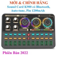 Sound Card có Bluetooth, Auto-tune, Pin 1200mAh dùng cho Thu âm, Livestream, Karaoke  K900 2022, V8S Pro , X60