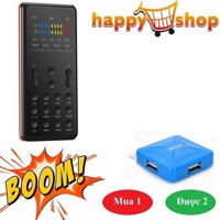 Sound card Mobile Phone K600 cao cấp All in One Karaoke/ Livestream mọi lúc mọi nơi Tặng Kèm Hub chia cổng usb SSK xanh SR7