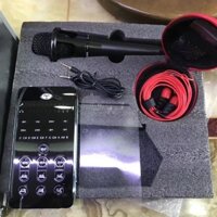 Sound card thu âm hát karaoke  + mic