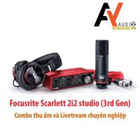 Sound card thu âm livetream chuyên nghiệp  Focusrite Scarlett 2i2 Studio (3rd Gen)