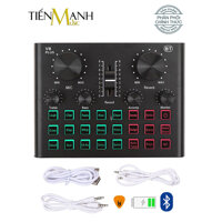 Sound Card Thu Âm Thanh, Livestream, Hát Karaoke Cuvave V8 Plus - Bluetooth, Pin Sạc USB Audio Interface Soundcard V8Plus - Kèm Móng Gẩy DreamMaker