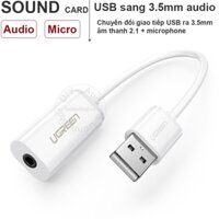Sound card USB Ugreen US206 30712 - Sound Card External 3.5mm USB Adapter USB to Headphone Speaker Audio Interface for Computer PS4