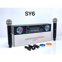 Soundcard SY6 kèm Audio kèm 2 micro không dây hiệu ứng đèn LED