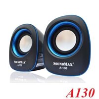 SoundMax 15633 A130 Loa vi tính 2.0 Vỏ nhựa màu Đen jack 3.5 mm 6w