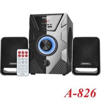 SoundMax 17197 A826 Loa vi tính 2.1 Hỗ trợ USB/SD Card, Bluetooth 5.0 AU nhựa màu đen 20W