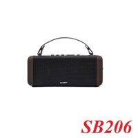 SoundMax 29613 SB206 Loa Bluetooth 5.0 USB.Thẻ nhớ  TF Pin Samsung 4400mah màu đen 30W