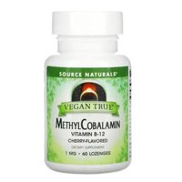 Source Naturals Vegan True MethylCobalamin Vitamin B-12 Cherry 1 mg 60 Lozenges