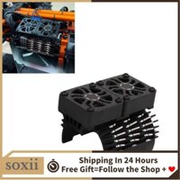 Soxii Đồ chơi mô hình Phụ kiện xe hơi 27000RPM Cài đặt thuận tiện lắp đặt động cơ quạt kép làm nóng tản nhiệt tốt cho 1/8 điều khiển từ xa làm mát không chổi than (màu đen)