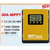 SOYER TECH MPPT 40A điều khiển năng lượng mặt trời hiển thị LCD 12V 24V 36V 48V tự động nhận Bình Acquy có tản nhiệt