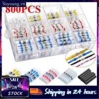 Soyoung 1 Set Heat Shrinkable Terminals  Solder Ring Insulated Butt Connectors Assortment