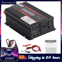 Soyoung Car Inverter  DC 12V to AC 220V 3000W Peak Power LCD Display Modified Sine Waves Converter