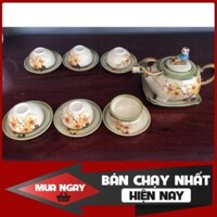 [SP BÁN CHẠY] Ấm chén con trâu vẽ hoa mai Bát Tràng