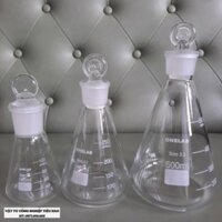 (SP) Bình tam giác nút mài hay bình tam giác cổ mài có nút nhám 100ml 250ml 500ml (vtcn1)