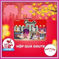 sp hot Hộp bánh Goute Orion hộp thiếc 475.2g - Hộp bánh Goute Orion quà tặng tết sang trọng kèm hộp nhạc 01523 hot