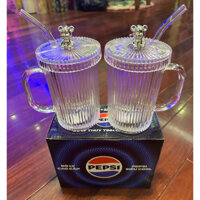 [SP Mới] Cốc Thủy Tinh Giữ Nhiệt Hình Gấu Bearbrick Cốc Uống Nước Đa Năng 400ML Có Nắp Đậy Tặng Kèm Ống Hút Sang Trọng