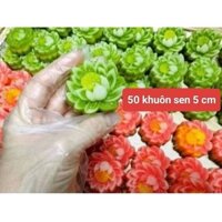 SP - Set  50 khuôn hoa sen 5 cm làm thạch rau câu bánh da lợn Thái Lan siêu hot