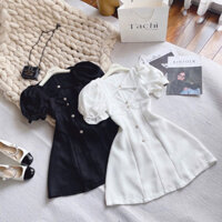 SP018558 🍀👗ĐẦM KHOÉT NGỰC PHỐI NÚT