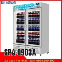 SPA-0903A | tủ mát 900 lít 2 cửa kính Sanden intercool