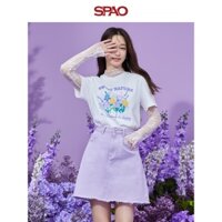 SPAO Áo Thun Nữ Tay Ngắn In Chữ SPRPD23S22