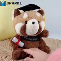 Sparkl Cử nhân Raccoon Đồ chơi nhồi bông, Búp bê gấu trúc mũ bác sĩ học thuật nhồi bông, Mũ cử nhân sáng tạo Mềm mại dễ thương Procyon Lotion Động vật Búp bê dự tiệc ủng hộ