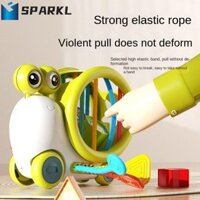 Sparkl Khối nhận thức hình dạng đầy màu sắc, Đồ chơi tương tác ốc sên Đồ chơi phân loại hình dạng, Hình học thông minh Montessori Học tập sớm Đồ chơi đẩy và kéo trẻ em bé gái bé trai