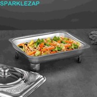 Sparklelap Chafing Khay đựng thức ăn, Chảo thực tế bằng thép không gỉ Ấm hơn, Đĩa phục vụ hình chữ nhật Khay hâm nóng phục vụ ăn uống mượt mà