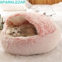 Sparklelap Giường Mèo Chuồng Ấm Hang 2 Trong 1 Thảm Tròn Trong Nhà Dài Sang Trọng Giường Cho Chó
