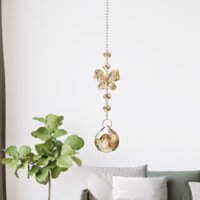 Sparkling Suncatcher Crystal Hanging Ornament Windchime Decor - Champagne 30mm