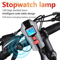 Spath Đèn Pin Chống Thấm Nước Sạc usb Gắn Tay Lái Xe Đạp Có Màn Hình lcd Hiển Thị Tốc Độ Còi uyi
