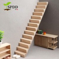 Spdd 1: 12 Nội thất nhà búp bê, Giả vờ chơi tay vịn Mô hình cầu thang Mini, Cây lan can cầu thang bằng gỗ thu nhỏ với lan can Phụ kiện nhà búp bê