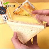 Spdd 100 Chiếc Hộp Đóng Gói Bánh Sandwich Dùng Một Lần, Thiết Kế Nắp Tích Hợp Hộp Đựng Bánh Sandwich Trong Suốt, Lát Hộp Phô Mai Hộp Đựng Thực Phẩm Bằng Nhựa Tam Giác Trường Học