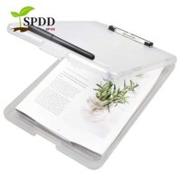 Spdd A4 Hộp Clipboard Nhựa Văn Phòng Phẩm Slimcase Hộp Cho Trường Học Giá Đỡ Giấy Di Động Viết Pad