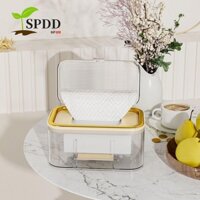 SPDD Hộp khăn ướt SPDD có đĩa lò xo, Hộp đựng khăn ướt bằng nhựa chống bụi, Hộp đựng mặt nạ treo tường dung tích lớn đa chức năng để bàn