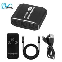 Spdif Toslink Switcher 3 trong 1 Out Bộ chia âm thanh quang kỹ thuật số Công tắc chọn 3x1 có hỗ trợ điều khiển hồng ngoại DTS AC3