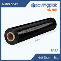 SPE2 - Khổ 50cm - 3kg - 1 cuộn màng co PE đen - Cuộn màng bọc PE, màng chít quấn hàng