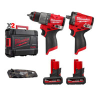 SPECIAL M12 COMBO 1 - Máy Khoan Pin M12 FPD2 + Máy siết bu lông M12 FIW2F12 + 2 Pin 12V 5.0Ah + Dao gấp camo