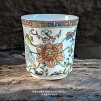 Special Offer Enamel Interlock Branch Lotus100Master Cup Chinese Style Tea Cup White Porcelain Good-looking Tea Set Straight Cup WCDT