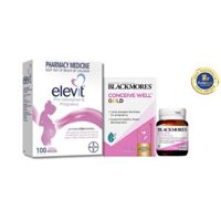 [Special Set] Chăm sóc sức khỏe trước sinh cho nữ Elevit 100v & Bổ trứng Blackmores & Axit Folic (Discount đến 30%)