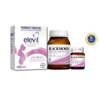 [Special Set] Chăm sóc sức khỏe trước sinh cho nữ Elevit 100v & Hoa anh thảo Blackmores & Axit Folic (Discount đến 30%)