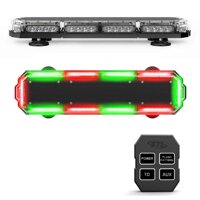 SpeedTech Lights Mini 21 120 Watts LED Strobe Lights for Trucks, Cars, Plows, and Emergency Vehicles with Magnetic Roof Mount in Red/Green Alternating